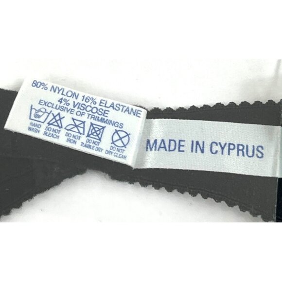 Eda London Lace Grey/Black 34B Bra Made In Cyprus 56L - Picture 4 of 6